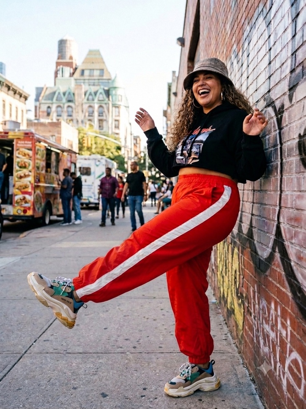 Future Collective Red Jogger Track Pants White Stripe. Athleisure, Streetwear